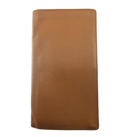 BVLGARI Long bill Classico leather Authentic USED